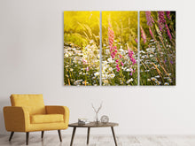 Laden Sie das Bild in den Galerie-Viewer, Leinwandbild 3-teilig Sommerliche Blumenwiese
