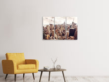 Laden Sie das Bild in den Galerie-Viewer, Leinwandbild 3-teilig Skyline Über den Dächern Manhattans