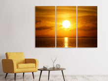 Laden Sie das Bild in den Galerie-Viewer, Leinwandbild 3-teilig Sonnenuntergang See
