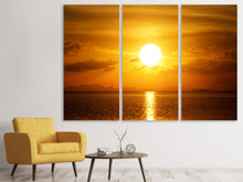 Laden Sie das Bild in den Galerie-Viewer, Leinwandbild 3-teilig Sonnenuntergang See