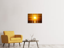 Laden Sie das Bild in den Galerie-Viewer, Leinwandbild 3-teilig Sonnenuntergang See