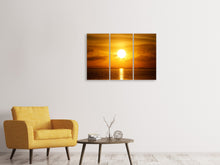 Laden Sie das Bild in den Galerie-Viewer, Leinwandbild 3-teilig Sonnenuntergang See