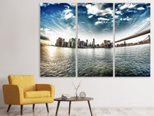 Laden Sie das Bild in den Galerie-Viewer, Leinwandbild 3-teilig Brooklyn Bridge From The Other Side