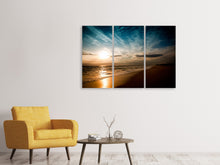 Laden Sie das Bild in den Galerie-Viewer, Leinwandbild 3-teilig Strandspaziergang