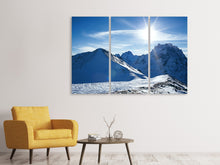 Laden Sie das Bild in den Galerie-Viewer, Leinwandbild 3-teilig Der Berg im Schnee