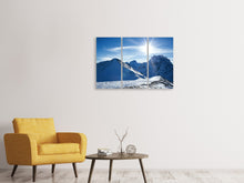 Laden Sie das Bild in den Galerie-Viewer, Leinwandbild 3-teilig Der Berg im Schnee