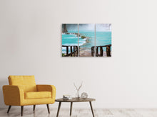 Laden Sie das Bild in den Galerie-Viewer, Leinwandbild 3-teilig Haus am Wasserfall