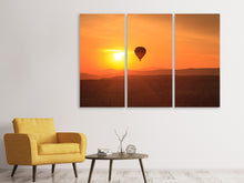Laden Sie das Bild in den Galerie-Viewer, Leinwandbild 3-teilig Heissluftballon bei Sonnenuntergang