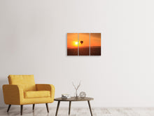 Laden Sie das Bild in den Galerie-Viewer, Leinwandbild 3-teilig Heissluftballon bei Sonnenuntergang