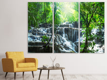 Laden Sie das Bild in den Galerie-Viewer, Leinwandbild 3-teilig Wasserfall Agua Azul
