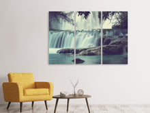Laden Sie das Bild in den Galerie-Viewer, Leinwandbild 3-teilig Wasserfall Mexiko