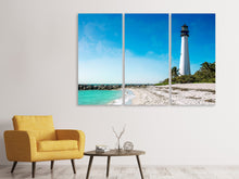 Laden Sie das Bild in den Galerie-Viewer, Leinwandbild 3-teilig Cape Florida Ligthhouse