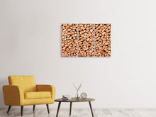 Laden Sie das Bild in den Galerie-Viewer, Leinwandbild 3-teilig Birkenstapel