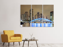 Laden Sie das Bild in den Galerie-Viewer, Leinwandbild 3-teilig Skyline Tokio in der Nacht