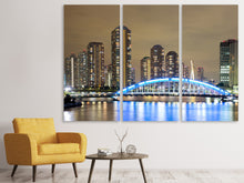 Laden Sie das Bild in den Galerie-Viewer, Leinwandbild 3-teilig Skyline Tokio in der Nacht