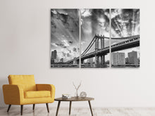 Laden Sie das Bild in den Galerie-Viewer, Leinwandbild 3-teilig Manhattan Bridge