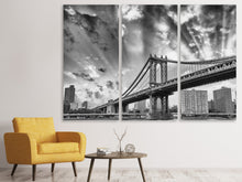 Laden Sie das Bild in den Galerie-Viewer, Leinwandbild 3-teilig Manhattan Bridge