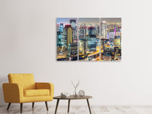 Laden Sie das Bild in den Galerie-Viewer, Leinwandbild 3-teilig Skyline Osaka im Lichtermeer