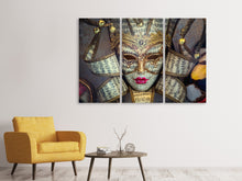 Laden Sie das Bild in den Galerie-Viewer, Leinwandbild 3-teilig Venezianische Maske