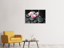 Laden Sie das Bild in den Galerie-Viewer, Leinwandbild 3-teilig Feng-Shui-Orchidee Zen