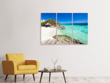 Laden Sie das Bild in den Galerie-Viewer, Leinwandbild 3-teilig Das Haus am Strand