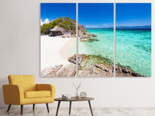 Laden Sie das Bild in den Galerie-Viewer, Leinwandbild 3-teilig Das Haus am Strand
