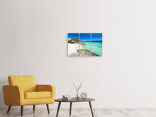 Laden Sie das Bild in den Galerie-Viewer, Leinwandbild 3-teilig Das Haus am Strand