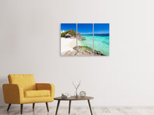 Laden Sie das Bild in den Galerie-Viewer, Leinwandbild 3-teilig Das Haus am Strand