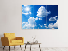 Laden Sie das Bild in den Galerie-Viewer, Leinwandbild 3-teilig Himmelblau