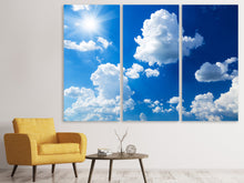 Laden Sie das Bild in den Galerie-Viewer, Leinwandbild 3-teilig Himmelblau