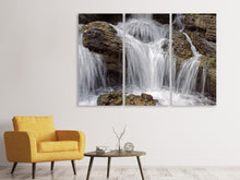 Laden Sie das Bild in den Galerie-Viewer, Leinwandbild 3-teilig Wasserfall XXL