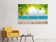 Laden Sie das Bild in den Galerie-Viewer, Leinwandbild 3-teilig Strandterrasse
