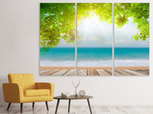 Laden Sie das Bild in den Galerie-Viewer, Leinwandbild 3-teilig Strandterrasse