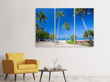 Laden Sie das Bild in den Galerie-Viewer, Leinwandbild 3-teilig Sommer Sonne Strand