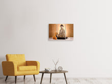 Laden Sie das Bild in den Galerie-Viewer, Leinwandbild 3-teilig Buddha in der Meditation