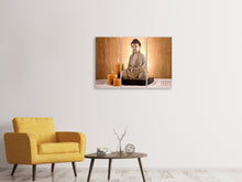 Laden Sie das Bild in den Galerie-Viewer, Leinwandbild 3-teilig Buddha in der Meditation