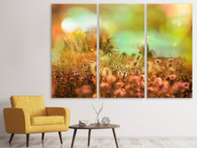 Laden Sie das Bild in den Galerie-Viewer, Leinwandbild 3-teilig Blumenwiese in der Abenddämmerung
