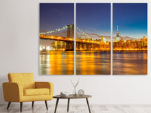 Laden Sie das Bild in den Galerie-Viewer, Leinwandbild 3-teilig Skyline NY Williamsburg Bridge