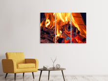 Laden Sie das Bild in den Galerie-Viewer, Leinwandbild 3-teilig Lagerfeuer