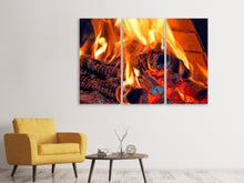 Laden Sie das Bild in den Galerie-Viewer, Leinwandbild 3-teilig Lagerfeuer