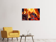 Laden Sie das Bild in den Galerie-Viewer, Leinwandbild 3-teilig Lagerfeuer