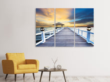 Laden Sie das Bild in den Galerie-Viewer, Leinwandbild 3-teilig Die Brücke ins Meer