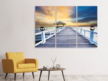 Laden Sie das Bild in den Galerie-Viewer, Leinwandbild 3-teilig Die Brücke ins Meer