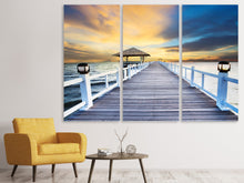 Laden Sie das Bild in den Galerie-Viewer, Leinwandbild 3-teilig Die Brücke ins Meer