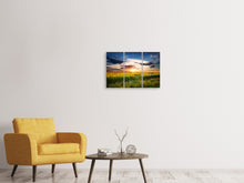 Laden Sie das Bild in den Galerie-Viewer, Leinwandbild 3-teilig Ein Feld von Sonnenblumen
