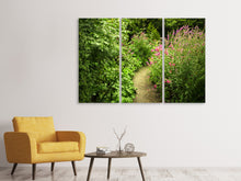 Laden Sie das Bild in den Galerie-Viewer, Leinwandbild 3-teilig Gartenweg