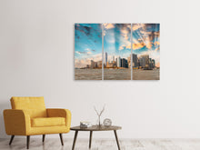 Laden Sie das Bild in den Galerie-Viewer, Leinwandbild 3-teilig Skyline New York from the other Side