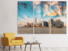Laden Sie das Bild in den Galerie-Viewer, Leinwandbild 3-teilig Skyline New York from the other Side