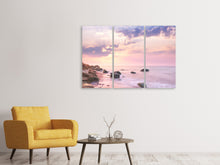 Laden Sie das Bild in den Galerie-Viewer, Leinwandbild 3-teilig Sonnenaufgang am Meer