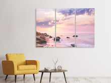Laden Sie das Bild in den Galerie-Viewer, Leinwandbild 3-teilig Sonnenaufgang am Meer